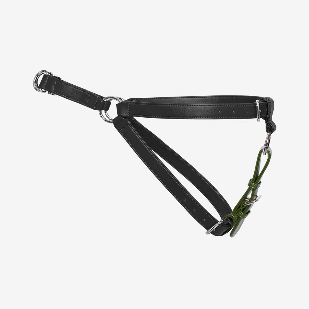 zippy peasy harness crystal healing embedded black and green